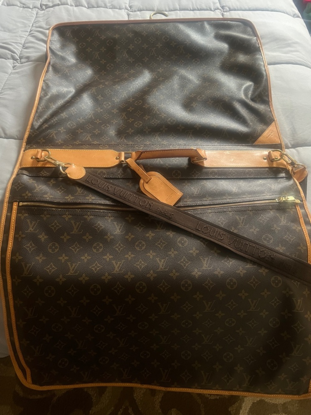 Louis Vuitton Brown Monogram Garment Bag with Tan Trim